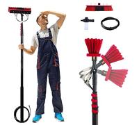 SADOMAIN Telescopic Cleaning Brush up to 6M, Water Powered, Soap Dispenser, Cleaning Solar Panels, Window Cleaning Kit with Squeegee, Washing Trucks, Bus, Cars, Boats (55cm Brush Head,6M)