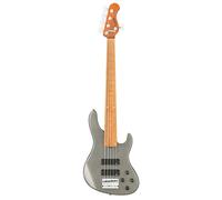Sadowsky MetroExpress 24-5 Modern Roasted Maple Solid Silver Metallic High Polish 5-string bass guitar with gig bag