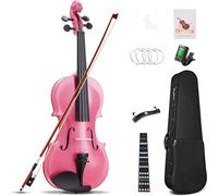 SADPRKR 3/4 acoustic violin, suitable for beginners, full size acoustic violin, adult violin beginner set, hard cover, rosin, shoulder support, bow, additional strings