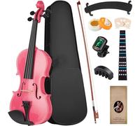 SADPRKR 4/4 Children Adult Violin Set, Beginner Violin Set, Beginner Hard Set, Violin Bow, Violin Bridge, Rosin, Shoulder Support, Tuner, Mute, Fingerboard and Manual