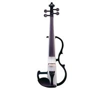 SADPRKR 4/4 Electric Violin Solid Wood Maple Black&White Silent Full Size Violin W/Bow Hard Case Headphone Cable Rosin New Set