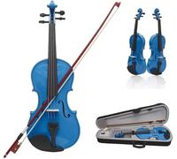 SADPRKR 4/4 Full Size Acoustic Violin For Beginners Colored Solid Wood Violin With Carrying Case Stringed Instrument 4/4-dark blue