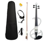 SADPRKR 4/4 full-size electric/mute violin set professional bow stringed instrument (white)