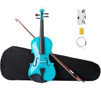 SADPRKR 4/4 Handcrafted Student Acoustic Violin Starter Kit with Hard Case, Bow, Chin Rest, Spare Strings, Rosin and Bridge