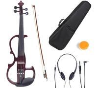 SADPRKR 4/4 Left hand solid wood mahogany metal electric violin with ebony accessories