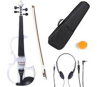 SADPRKR 4/4 Left hand solid wood pearl white electric violin with ebony accessories