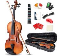 SADPRKR 4/4 Violin Full Size Set Spruce Acoustic Violin Junior Set Adult Student Children Youth Hard Set, Rosin, Shoulder Support, Bow, String, Note Sticker