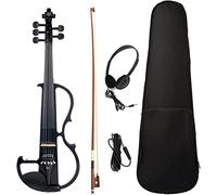 SADPRKR 5 String Silent Violin 4/4 Wood Electric Violin Fiddle W/Ebony Accessories 4/4 Student Violin SET