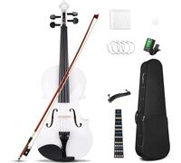 SADPRKR Adult full-size acoustic violin beginner set, with violin case, shoulder rest, mixer, strings, violin bow,