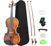 SADPRKR Adult Performance Violin Set - A full-size vintage violin suitable for beginners, equipped with a hard case, bow, shoulder rest, rosin, tuner, and additional bridge strings