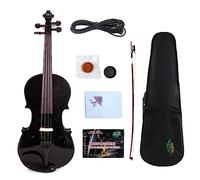 SADPRKR Black electric violin 3/4 spruce top maple ebony parts professional ev1