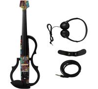 SADPRKR Carbon Fiber Headless Electric Violin, Stylish Design Silent Fiddle with Pluggable Headphone Silent Practicing for Beginners (Multi Colored)