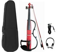 SADPRKR Electric Violin, 4/4 Full Size High-Grade Wood Electronic Violin Playing Electroacoustic Practice Mute Violin Beginners Starter Set