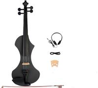SADPRKR Electric Violin 4/4 Full Size Solid Wood Silent Violin Set with Carrying Case and Audio Cable Adults Violins