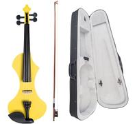 SADPRKR Electric Violin 4/4 Full Size Solid Wood Silent Violin Set with Carrying Case and Audio Cable Adults Violins