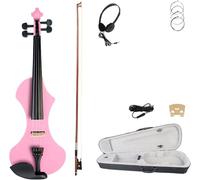 SADPRKR Electric Violin 4/4 Full Size Solid Wood Silent Violin Set with Carrying Case and Audio Cable Adults Violins