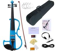 SADPRKR Electric Violin, Full Size 4/4 Solid Wood Metallic Electric/Silent Violins Kit with Ebony Fittings