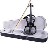 SADPRKR Electric Violin, Silent 4/4 Full Size Violin, Metallic Violin for Students, Beginners, Adult with Earphone, Case, Rosin, Black