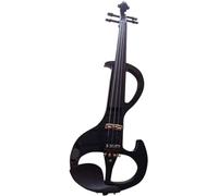 SADPRKR Eye-Catching Electric Violin For Beginner and Experienced Alike. Silent Metallic Black Ebony Fittings, Carrying Hard Case, Extra Strings, Audio Cable, Rosin, Bow