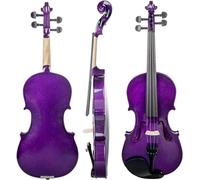 SADPRKR Full size acoustic violin with solid wood accessories, violin with carrying case, Brazilian wooden bow