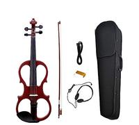 SADPRKR Full Size Electric Violin Silent Solid Wood Dark Red Fiddle Violin W/Ebony Parts-High Level Preamp W/Case KIT High Quality