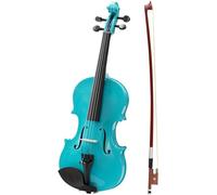 SADPRKR Handcrafted Acoustic Violin Beginner Pack for Student with Hard Case and Starter Accessories Set, Blue