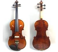 SADPRKR Handmade Pattern Violin Tiger Pattern Violin Classic Brown Student Violin Set
