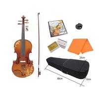SADPRKR Natural Color Craft Pattern Violin for Beginners and Adults Playing Violin 4/4 Solid Wood Violin