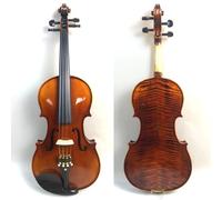 SADPRKR Pattern Violin with True Tiger Pattern Carved Hibiscus Violin Classic Coffee Color