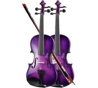 SADPRKR Purple Violin 4/4, 3/4, 1/2, 1/4, 1/8 Suitable for Beginners, Students, Adults Student Violin Violins Kit