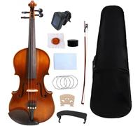 SADPRKR rimary violin set for children and adults with spruce top and maple back, featuring a box, bow, rosin, tuner, shoulder rest, and additional strings for students