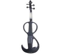 SADPRKR Style 3 Silent Electric Wood Violin with Ebony Fittings in Metallic Black, Size 4/4 (