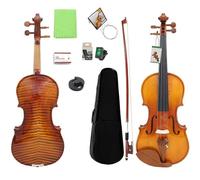 SADPRKR Tiger pattern bright light violin set, adult violin beginner set, shoulder support, bow, tuning device, additional bridge string