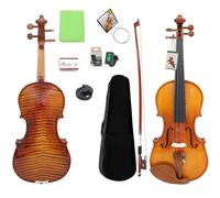SADPRKR Tiger pattern bright light violin set, adult violin beginner set, shoulder support, bow, tuning device, additional bridge string