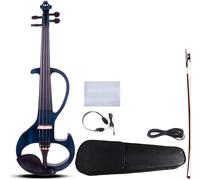 SADPRKR Violin 4/4 Blue 4 String Electric Violin String Violin Bow Ebony Connectors Full Size Violin