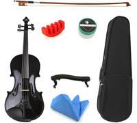 SADPRKR Violin for Adult Maple Wood Student Fiddle Violino Beginner Black Violin 4/4 3/4 1/2 1/4 1/8 Viola W/Bow Shoulder Rest Case