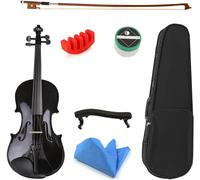 SADPRKR Violin for Adult Maple Wood Student Fiddle Violino Beginner Black Violin 4/4 3/4 1/2 1/4 1/8 Viola W/Bow Shoulder Rest Case