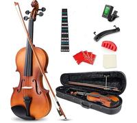 SADPRKR Violin Full Size Set Spruce Original Sound Violin Junior Set Adult, Student, Children and Youth Hard Set, Rosin, Shoulder Support, Bow, String, Note Sticker, Mute