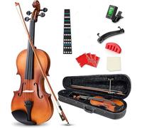 SADPRKR Violin Full Size Set Spruce Original Sound Violin Junior Set Adult, Student, Children and Youth Hard Set, Rosin, Shoulder Support, Bow, String, Note Sticker, Mute