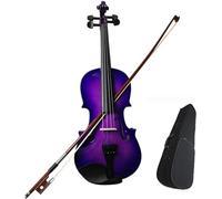 SADPRKR Violin Set For Kids Child Adults 1/8 1/4 1/2 3/4 4/4 Full Size Purple Violins Beginners Students Wood Acoustic Fiddle Kit With Case