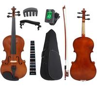 SADPRKR Violin Solid Wood Acoustic Natural Color Violin Fiddle Case Bow Accessories Beginners Musical Instrument Gift