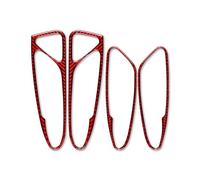 SADQRG Car Interior Mouldings Door Handle Decoration Cover Trim Sticker Decal for Alfa for Romeo for Stelvio 2016-2022 Car Interior Accessories Car Interior Decoration(Red Carbon Fiber)