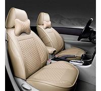 SADQRG Car Seat Covers Set Leather Car Seat Cover Special For Kia K2 K3 K4 K5 For Kia For Cerato For Sportage For Optima For Maxima For Carnival(Beige,No pillow)