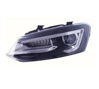 SADQRG For Vw For Polo 2011-2018 Led Headlights Drl Head Lamp Low Beam High Car Front Headlight Lens Covers(Left,Hid in low beam)