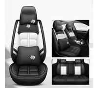 SADQRG Seat Covers Set Leather Car Seat Cover For Toyota For RAV4 For Avensis For Camry For Avalon For Land Cruiser For Reiz Car Seat Covers Set(Black white B)