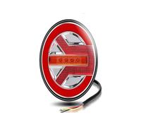 SADQRG Stop Lamp Trailer LED Rear Lights 12V 24V Modified Hamburger Taillight Tail Flowing Turn Signals Brake Lamp 5. Inch Round For Truck Lorry(1pc Brake Taillight)