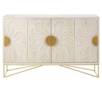 Sadras Whitewash Mango Wood 4 Door Medium Sideboard - 150cm