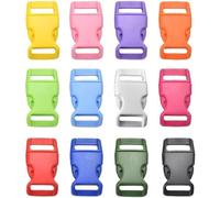 sadwqgewnbf 24PCS Contoured Side Release Plastic Mini Buckles 5/8 Inch for Paracord Bracelets,Dog Collar,Webbing,Bushcraft,Backpack Accessories,Tent