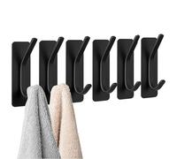 sadwqgewnbf 6 Pack Stick on Hooks, Coat Hook on Door, Heavy Duty Self Adhesive Hangers for Towel, Coat, Hat, Key (1.2 * 3.5in)