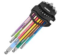 Sae Allen Wrenches Sets 13pcs, Extra Long Arm Allen Key Set with Ball End, Crafted Hex Key Set with Color Coded Sleeves, Unique Patented Holder Design for Magnetizing and Demagnetizing